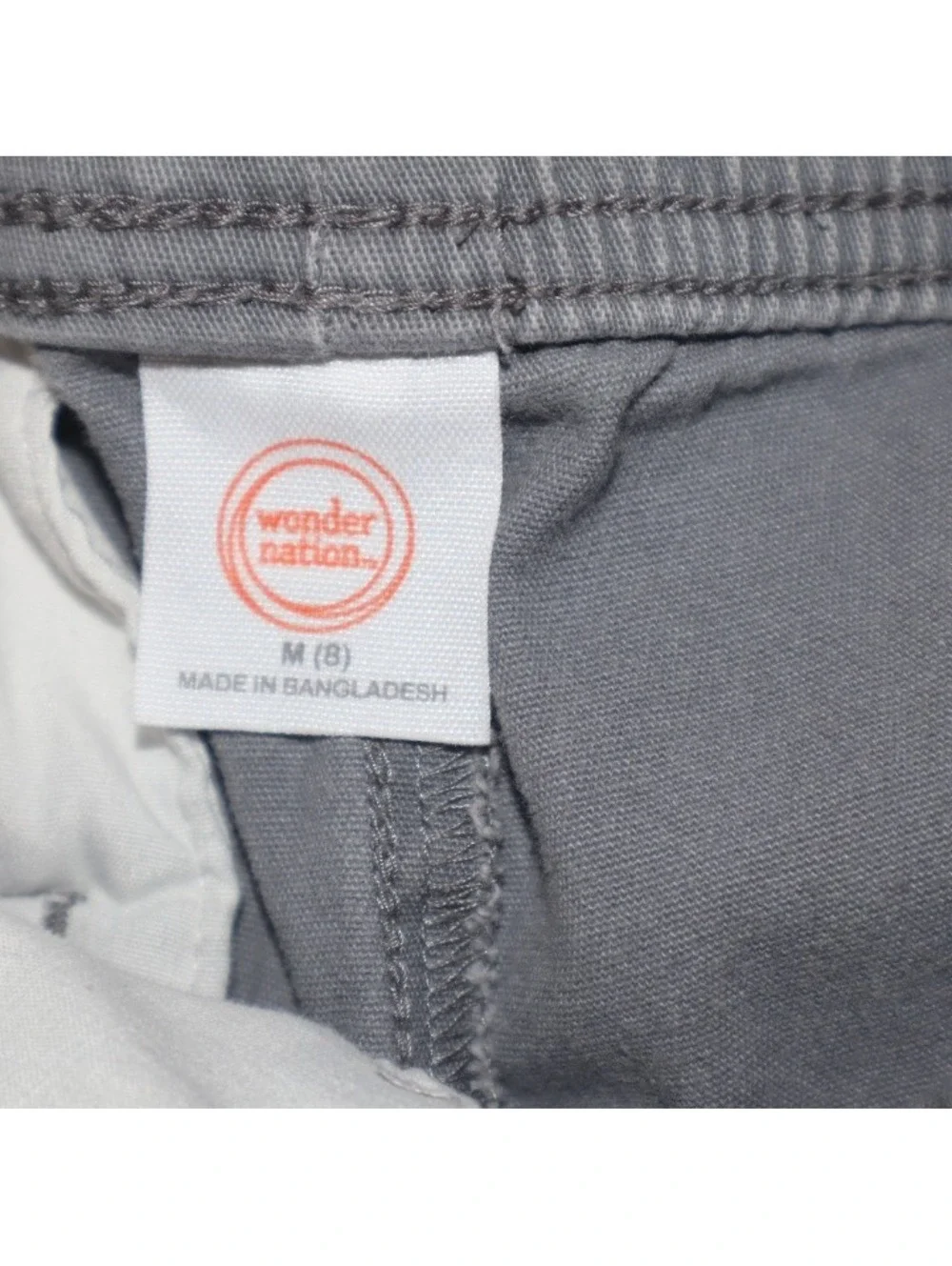 Wonder Nation Boys Pull-On Pants Size 8 Gray Straight Leg Casual